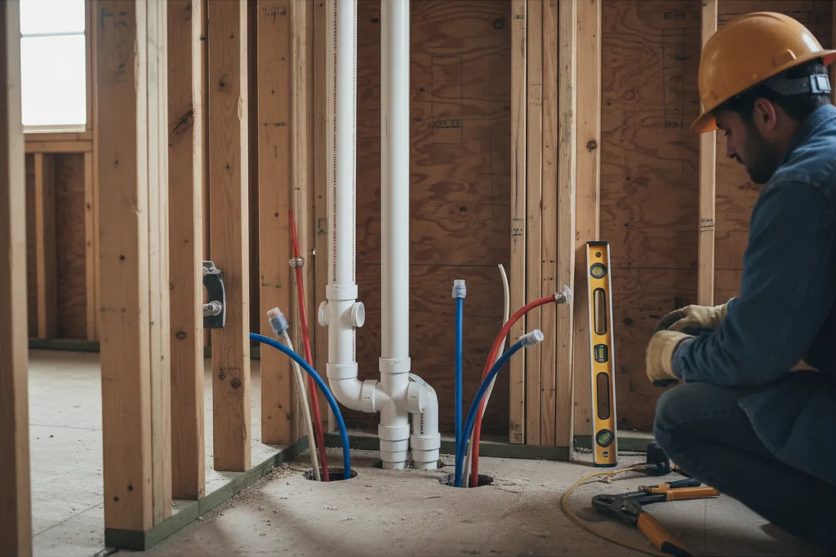 Drain and supply rough-in during Garbage Disposal Repair in Titusville